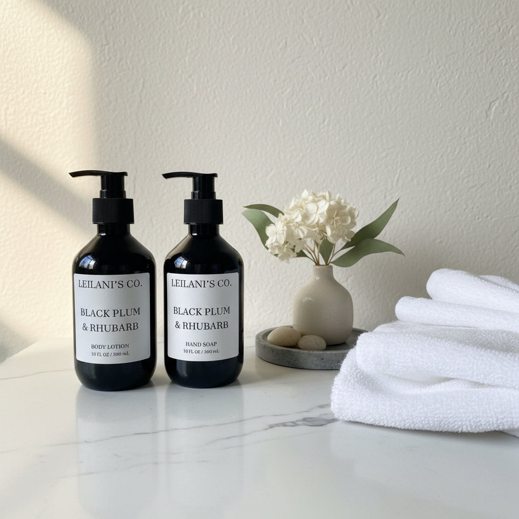 Black Plum & Rhubarb Body & Hand Soap + Body & Hand Lotion
